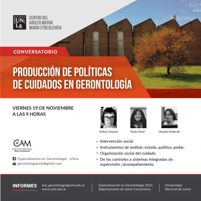 Conversatorio: Producción de políticas de cuidado en Gerontología