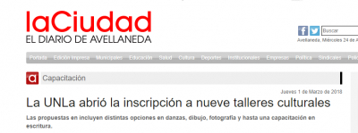 La UNLa abri&oacute; la inscripci&oacute;n a nueve talleres culturales