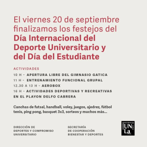 ¡Sumate a los festejos por el día del estudiante y del deporte universitario!