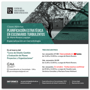 Clases abiertas: &quot;Planificación estratégica en escenarios turbulentos&quot;