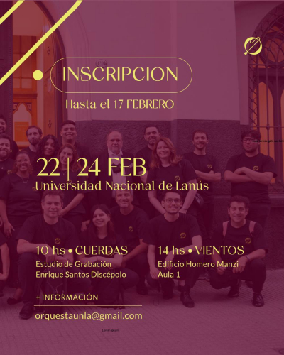 Audiciones 2022 para la Orquesta de Cámara de nuestra Universidad