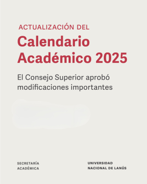 Actualización del Calendario Académico 2025