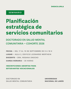 Seminario de doctorado sobre planificaci&oacute;n estrat&eacute;gica de servicios comunitarios