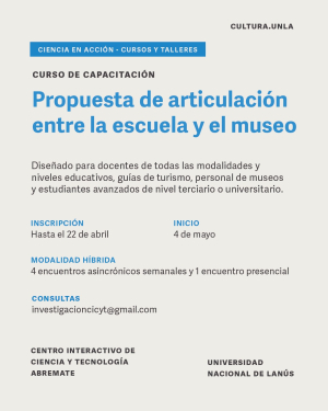 Curso de capacitaci&oacute;n sobre la articulaci&oacute;n entre la escuela y el museo