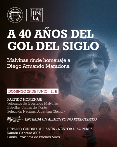 A 40 a&ntilde;os del Gol del Siglo: Malvinas homenajea a Maradona