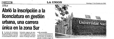 Abrió la inscripción a la Licenciatura en gestión urbana, una carrera única en zona sur