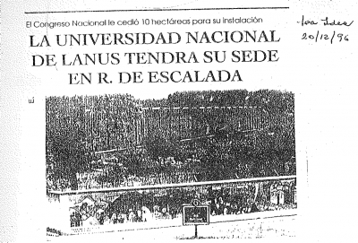 La Universidad Nacional de Lanús tendrá su sede en Remedios de Escalada