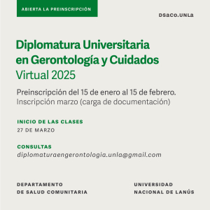 Inscripción a la Diplomatura Universitaria en Gerontología y Cuidados