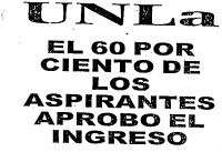 UNLa: el 60 por ciento de los aspirantes aprobó el ingreso