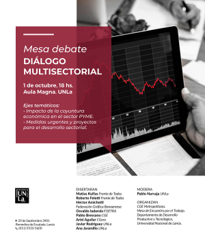 El economista Matías Kulfas disertará en la UNLa