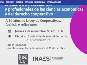 Se viene el Encuentro de estudiantes y profesionales de ciencias económicas y derecho cooperativo
