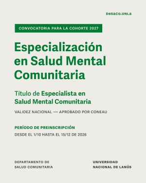 Preinscripci&oacute;n para la Especializaci&oacute;n en Salud Mental Comunitaria