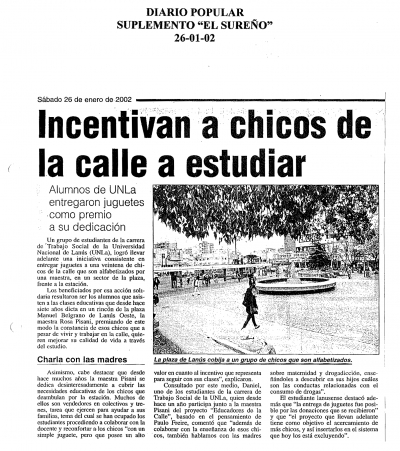 Incentivan a chicos de la calle a estudiar
