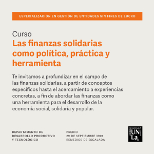 Curso sobre financias solidarias como política, práctica y herramienta
