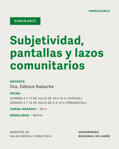 Seminarios de posgrado en salud mental