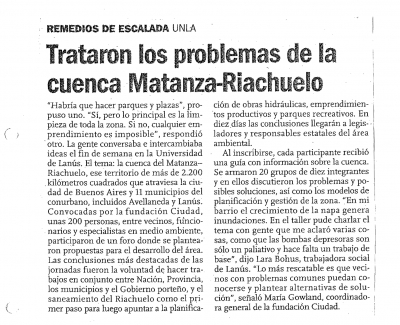 Trataron los problemas de la cuenca Matanza-Riachelo