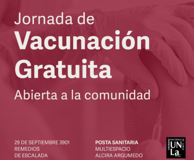 Se realizará una jornada de vacunación gratuita y abierta a la comunidad en la UNLa