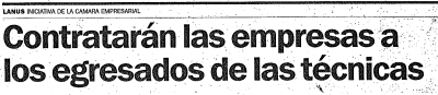 Las empresas contratarán a los egresados de las técnicas