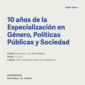 10 años de la Especialización en Género, Políticas Públicas y Sociedad