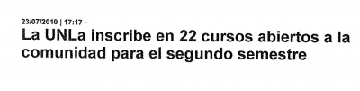 La UNLa inscribe en 22 cursos abiertos a la comunidad para el segundo semestre