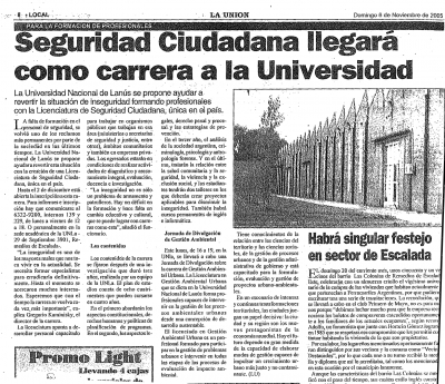 Seguridad Ciudadana llegará como carrera a la Universidad