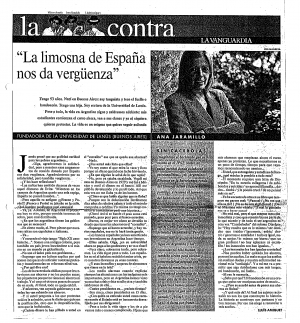 La limosna de España nos da verguenza