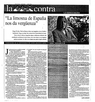 La limosna de España nos da verguenza