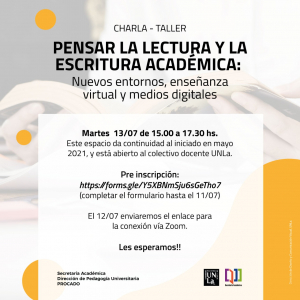 Taller para docentes UNLa: Lectura y escritura académica en entornos digitales