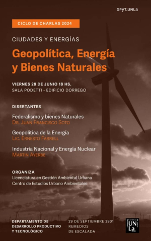 Charla sobre geopolítica, energía y bienes naturales