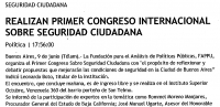 Realizan primer Congreso Internacional sobre Seguridad Ciudadana
