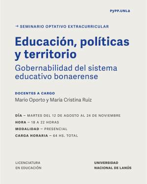 Seminario optativo sobre el sistema educativo bonaerense