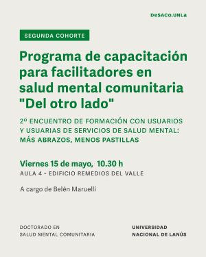 Nuevo encuentro del programa de capacitaci&oacute;n para facilitadores en salud mental comunitaria