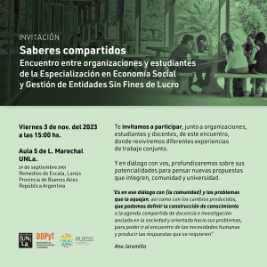 Sumate al encuentro &quot;Saberes compartidos&quot;