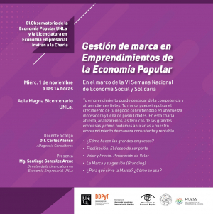 Charla sobre gestión de marca en emprendimientos de la economía popular