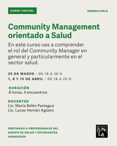 Curso virtual sobre Community Management orientado a Salud