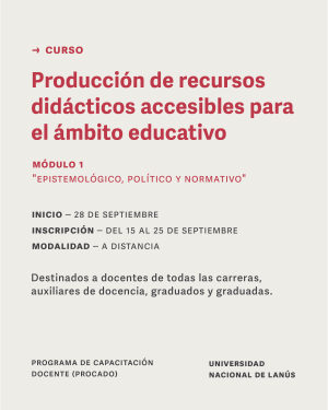 Producci&oacute;n de recursos did&aacute;cticos accesibles para el &aacute;mbito educativo