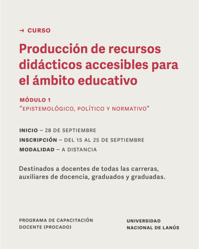 Producci&oacute;n de recursos did&aacute;cticos accesibles para el &aacute;mbito educativo