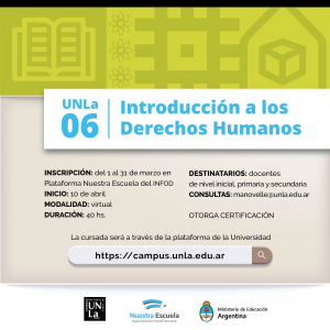 Curso de Introducción a los Derechos Humanos para docentes de inicial, primaria y secundaria