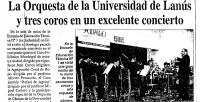La Orquesta de la Universidad de Lan&uacute;s y tres coros en un excelente concierto