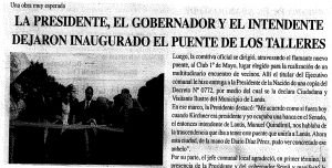 El presidente, el gobernador y el intendente dejaron inaugurado el Puente de los Talleres