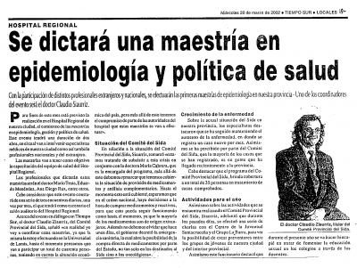 Se dictará una maestría en Epidemiología y Política de Salud
