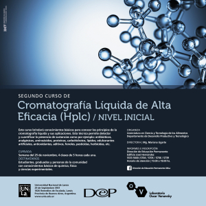 Capacitación sobre Cromatografía Líquida de Alta Eficacia