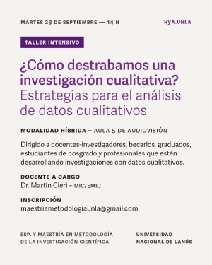 Taller intensivo sobre investigaciones cualitativas