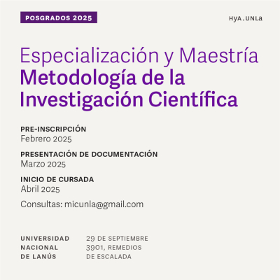 Abierta la Pre-Inscripción para la Especialización y Maestría en Metodología de la Investigación Científica