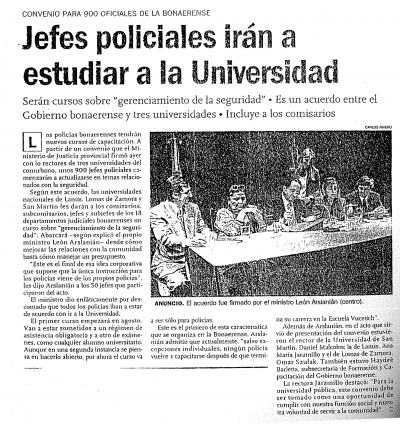 Jefes de Policía irán a estudiar a la Universidad
