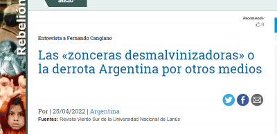 Las «zonceras desmalvinizadoras» o la derrota Argentina por otros medios