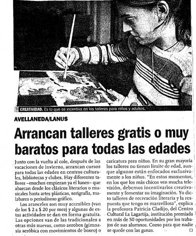 Arrancan talleres gratis o muy baratos para todas las edades