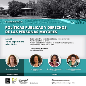 Invitamos a la clase abierta sobre &quot;Políticas Públicas y Derechos de las Personas Mayores&quot;