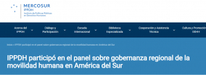 IPPDH participó en el panel sobre gobernanza regional de la movilidad humana en América del Sur