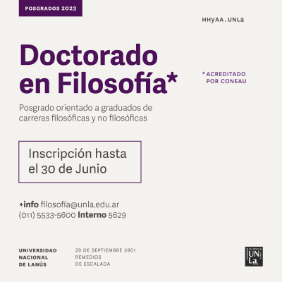 Abre la inscripción para el Doctorado en Filosofía